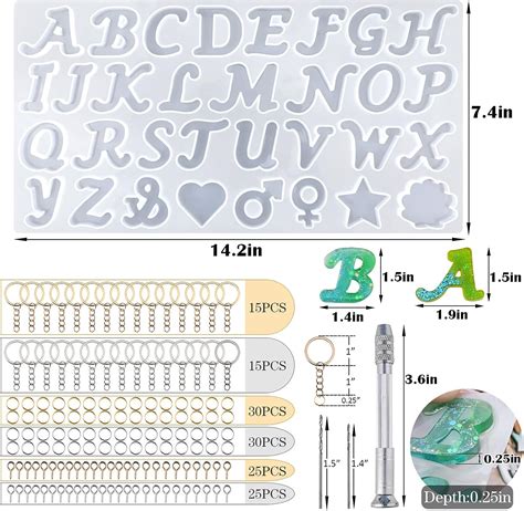 Kit De Moldes De Resina Del Alfabeto De Silicona Moldes De Adorno