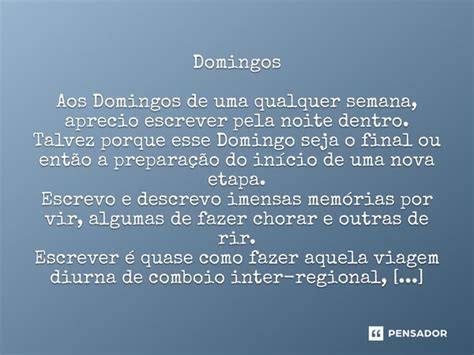 Aos Domingos Ou Nos Domingos