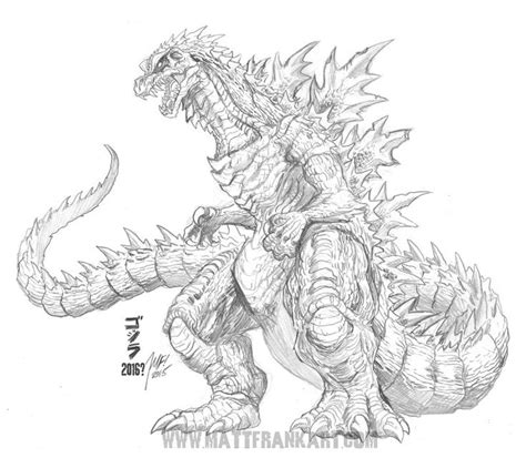 Godzilla 2016 Concept Sketch Sketches Godzilla Tattoo Kaiju Art