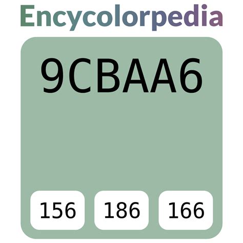 Pantone / PMS 557 / #9cbaa6 Hex Color Code, RGB and Paints