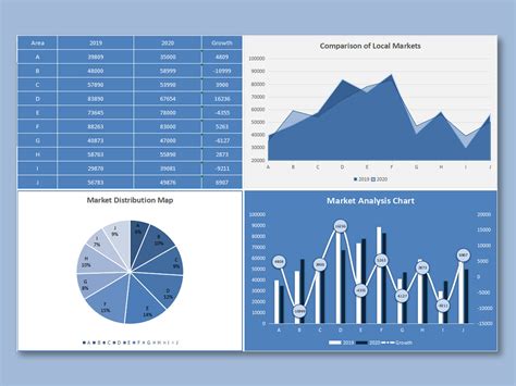 Excel Of Fresh Blue Market Analysis Chartxlsx Wps Free Templates