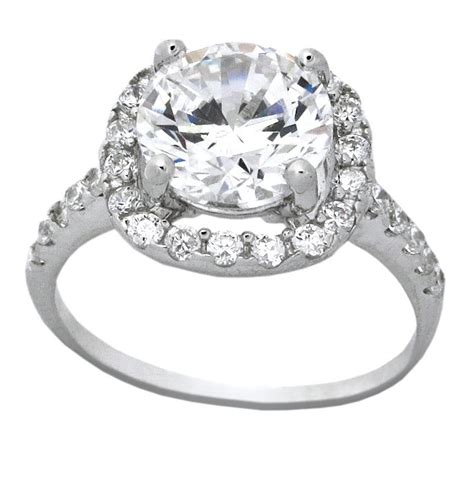 Beautiful 2 5 Carat Cubic Zirconium Halo Round Engagement Ring Jeenjewels