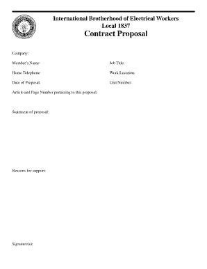 Fillable Online Proposal Form Ibew Local Fax Email Print Pdffiller