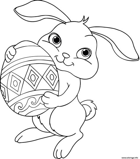 Coloriage Lapin De Paques Oeufs Dessin Lapin à imprimer