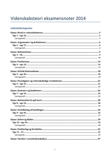 Oplæsning VT samlet dokument Indholdsfortegnelse Videnskabsteori