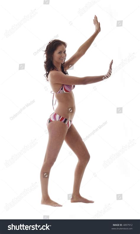 Sexy Woman Bikini Holding Pose Stock Photo 4897912 Shutterstock