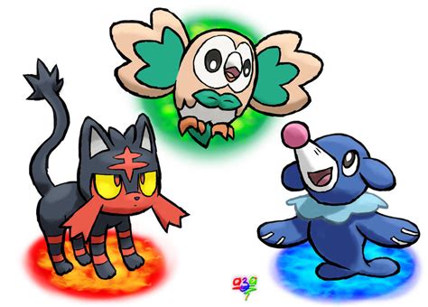 Alola Starters by azadenz on DeviantArt