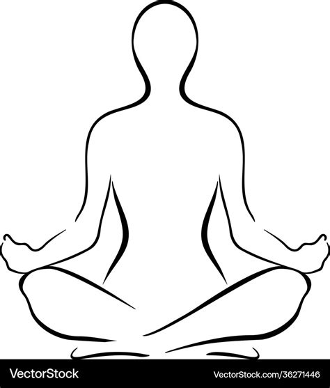 Yoga sitting pose silhouette Royalty Free Vector Image