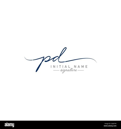 Initial Letter Pd Logo Handwritten Signature Style Logo Minimal