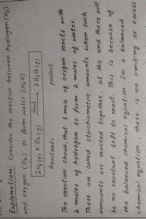 Explanation Consider The Reaction Between Hydrogen H2 And Oxygen O2