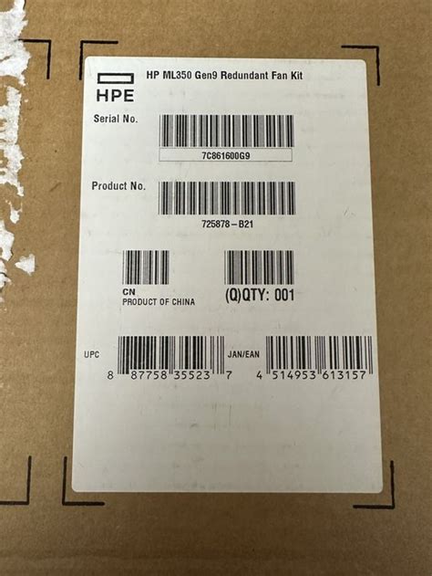 Hp Ml Gen Hot Plug Redundant Fan Kit B Neu Und