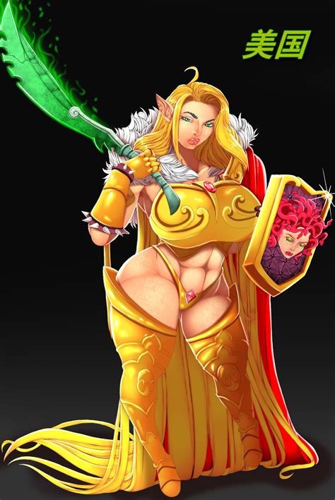 Golden Elf Warrior By Uswithoutwings Hentai Foundry