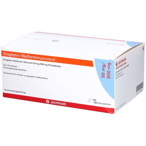 SITAGLIPTIN Metformin Glenmark 50 Mg 850 Mg FTA 196 St Mit Dem E Rezept