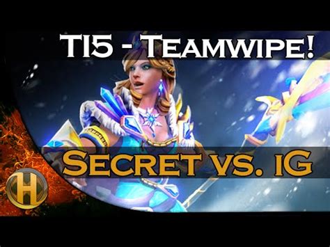 Dota Ti Teamwipe Team Secret Vs Ig Youtube