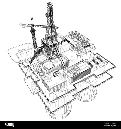 Offshore Oil Rig Drilling Platform Concept Vector Stock Vector Image