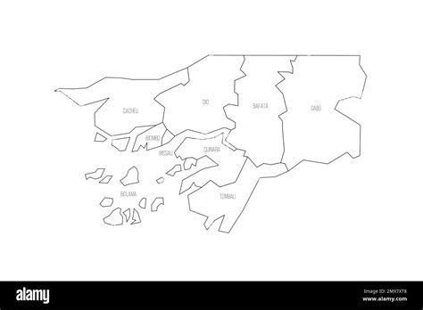 Guinea Bissau Political Map Of Administrative Divisions Stock Vector