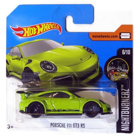 Hot Wheels Porsche 911 Gt3 Rs Green Hw Nightburnerz Valentine S Day T Miniature Collectable