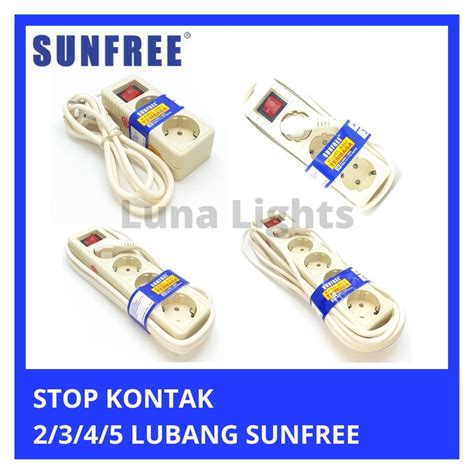 Jual Stop Kontak 2345 Lubang Kabel Panjang 15m3m5m Sunfree