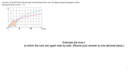 Solved Two Cars A And B Start Side By Side And Accelerate From Rest The Figure Shows The