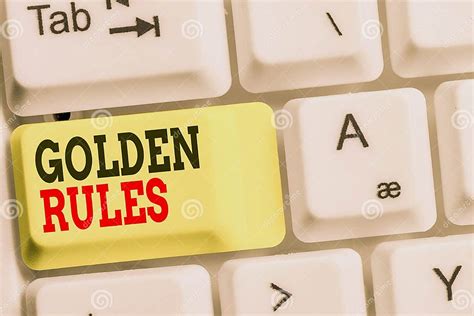 Handwriting Text Golden Rules Concept Meaning Basic Principle That Should Be Followed Important