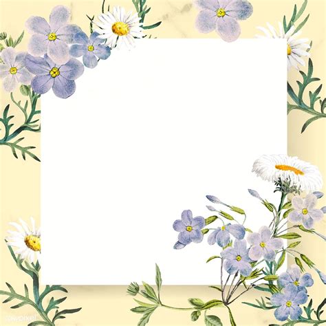 Blank Floral Square Frame Vector Premium Image By Rawpixel