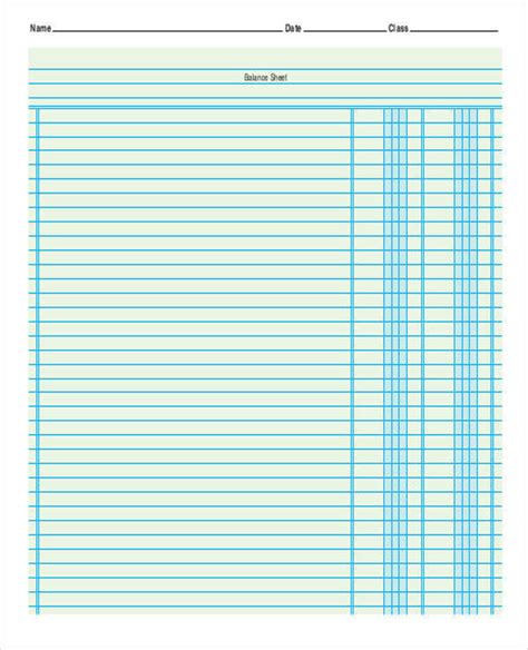 Printable Accounting Sheet