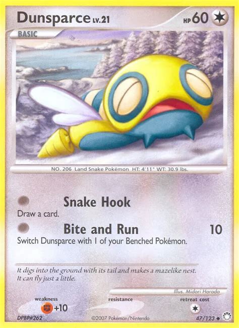 Pokémon Diamond Pearl Mysterious Treasures Card 047 Dunsparce