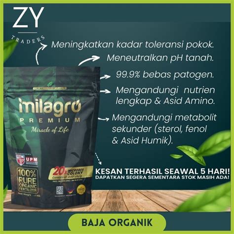 Baja Milagro 1kg 2023 Premium 100 Organik Booster Tanaman Sayur Pokok Bunga Buah Milagrow