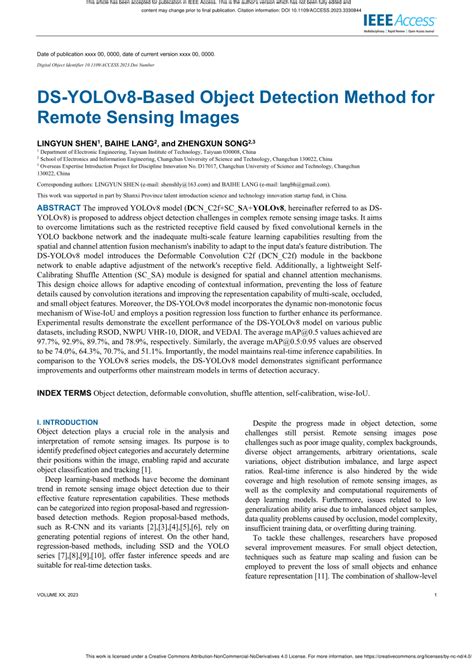 Pdf Ds Yolov Based Object Detection Method For Remote Sensing Images