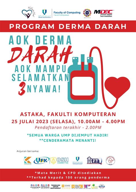 Jemputan Ke Program Kempen Derma Darah Official Events Of Universiti