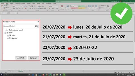 Lista De Fechas En Excel