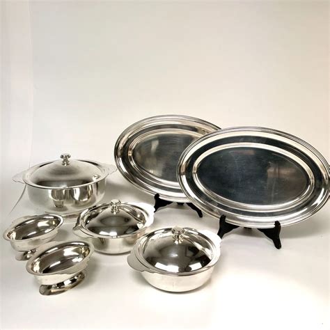 Orfèvrerie Otto Léonard Wiskemann table set 7 Art Deco