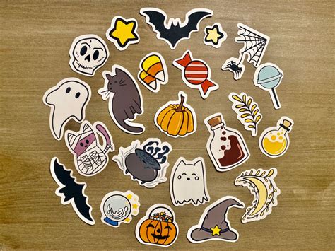 Halloween Sticker Set 22 Pcs Halloween Stickers Spooky - Etsy | Themed ...