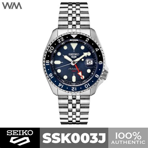 Seiko 5 Sports Made In Japan Batman Blue Dial GMT Stainless Steel