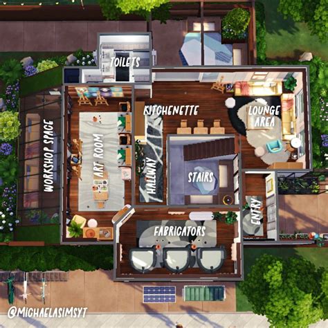 Youth Art And Craft Center 🎨 Floorplan The Sims 4 Speed Build No Cc