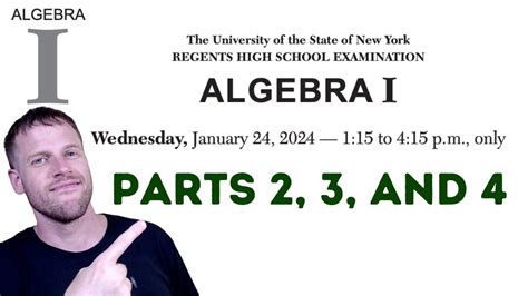 Algebra 1 Regents January 2024 Questions 25 37 YouTube