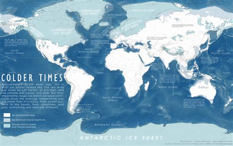 la mappa del mondo nellera glaciale mapping info data