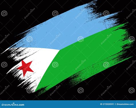 Bandera Djibouti Con Pintura De Pincel Texturado Aislado En Png