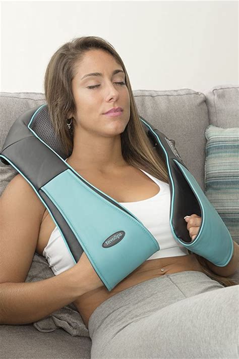 Invospa Shiatsu Neck And Back Massager With Heat Deep Kneading Pillow For Massage Electric