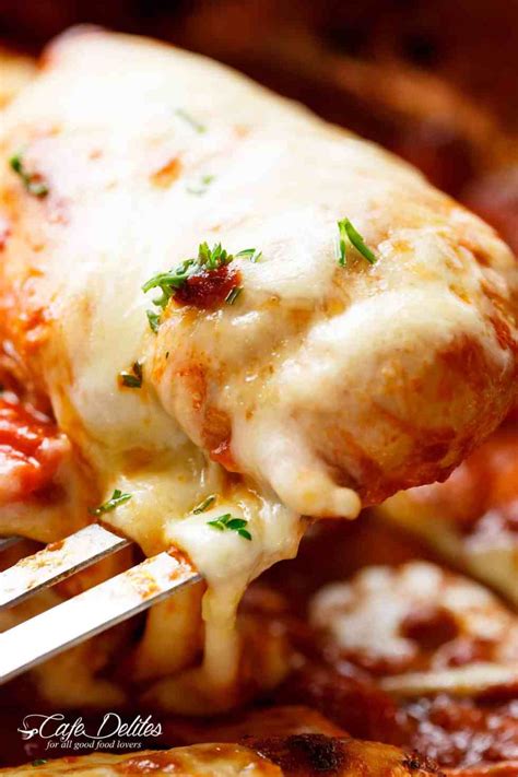 Easy Mozzarella Chicken Recipe Low Carb Chicken Parm Cafe Delites