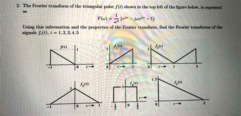 Solved The Fourier Transform Of The Triangular Pulse Ft Shown In The