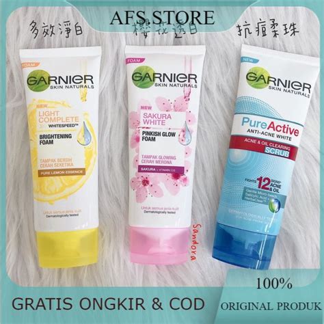 GARNIER LIGHT COMPLETE SAKURA WHITE Facial Foam 100 Ml Sabun