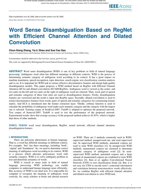 Pdf Word Sense Disambiguation Based On Regnet With Efficient Channel