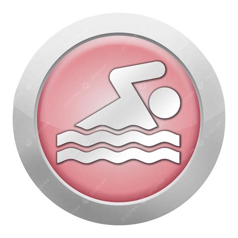 Iconbuttonpictogram Swimming Backstroke Pushbutton Healty Sign Png