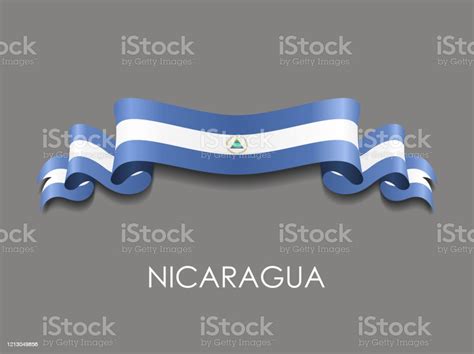 Nicaraguan Flag Wavy Ribbon Background Vector Illustration Stock Illustration Download Image