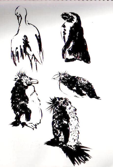 Pen And Ink Penguins By Puddingbat On Deviantart