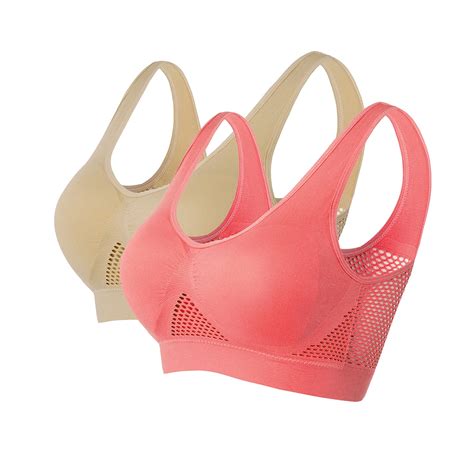 Busydd Womens 2 Pack Bras High Impact Comfort Sports Bras For Women Longline Padded Sports Bras