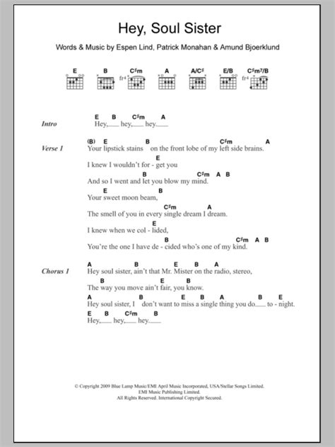 Hey, Soul Sister by Train - Guitar Chords/Lyrics - Guitar Instructor