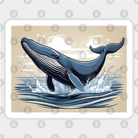 Humpback whale Cartoon Illustration - Humpback Whale - Sticker | TeePublic