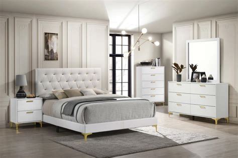 Kendall White Gold Bedroom Set Collection - Las Vegas Furniture Store ...